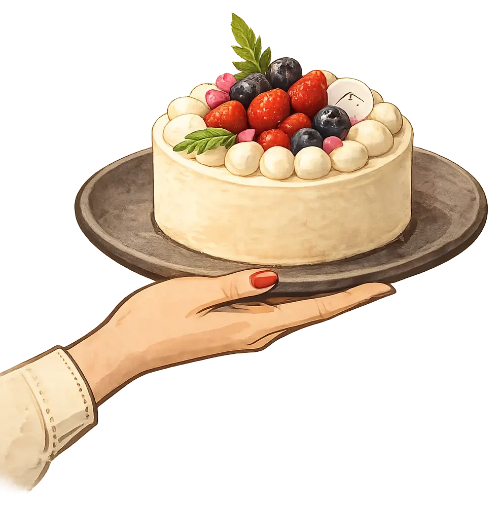 holding cake_生日蛋糕今天取_山三石